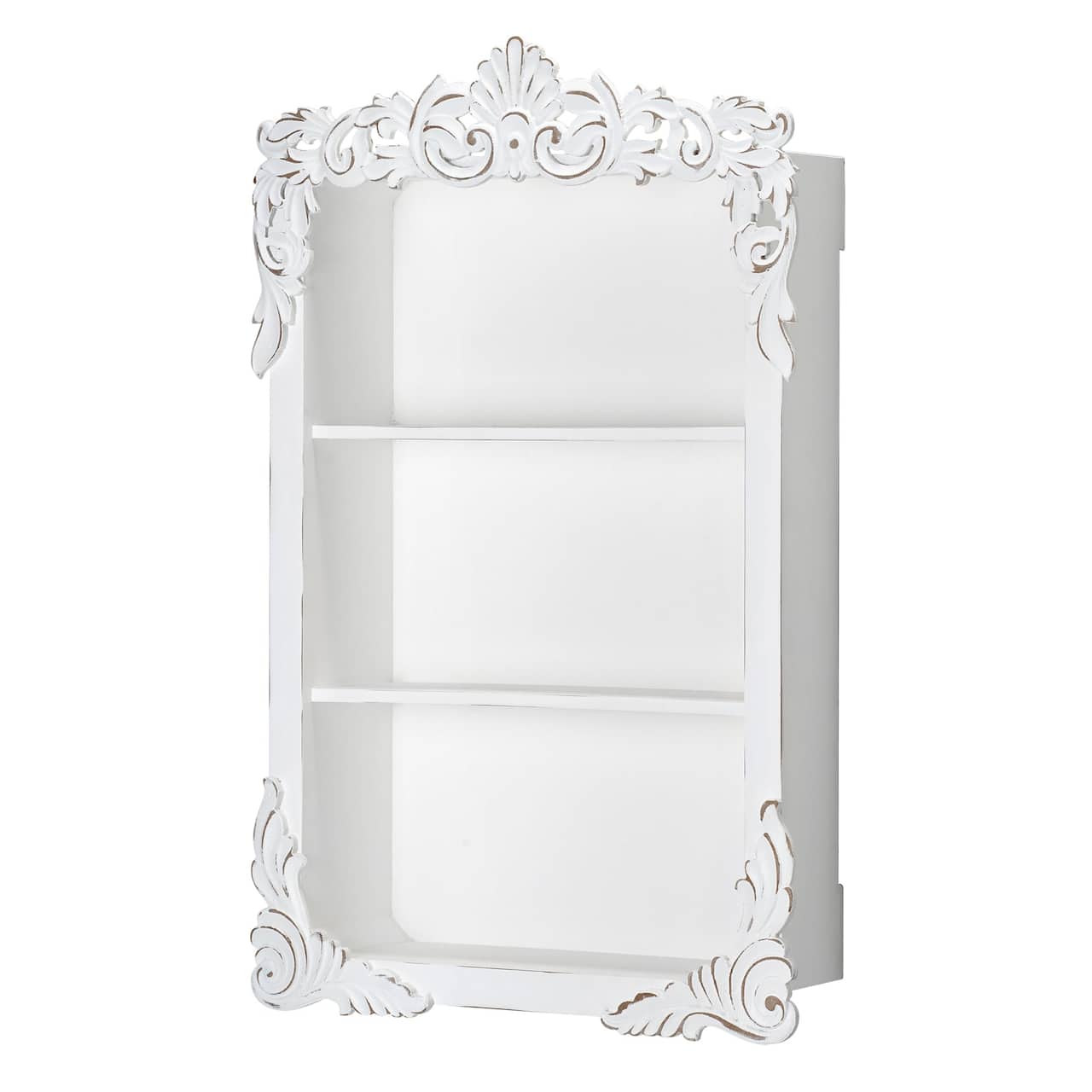 American Art Decor Balos Carved Wall Shelves - 18" x 28" x 6"